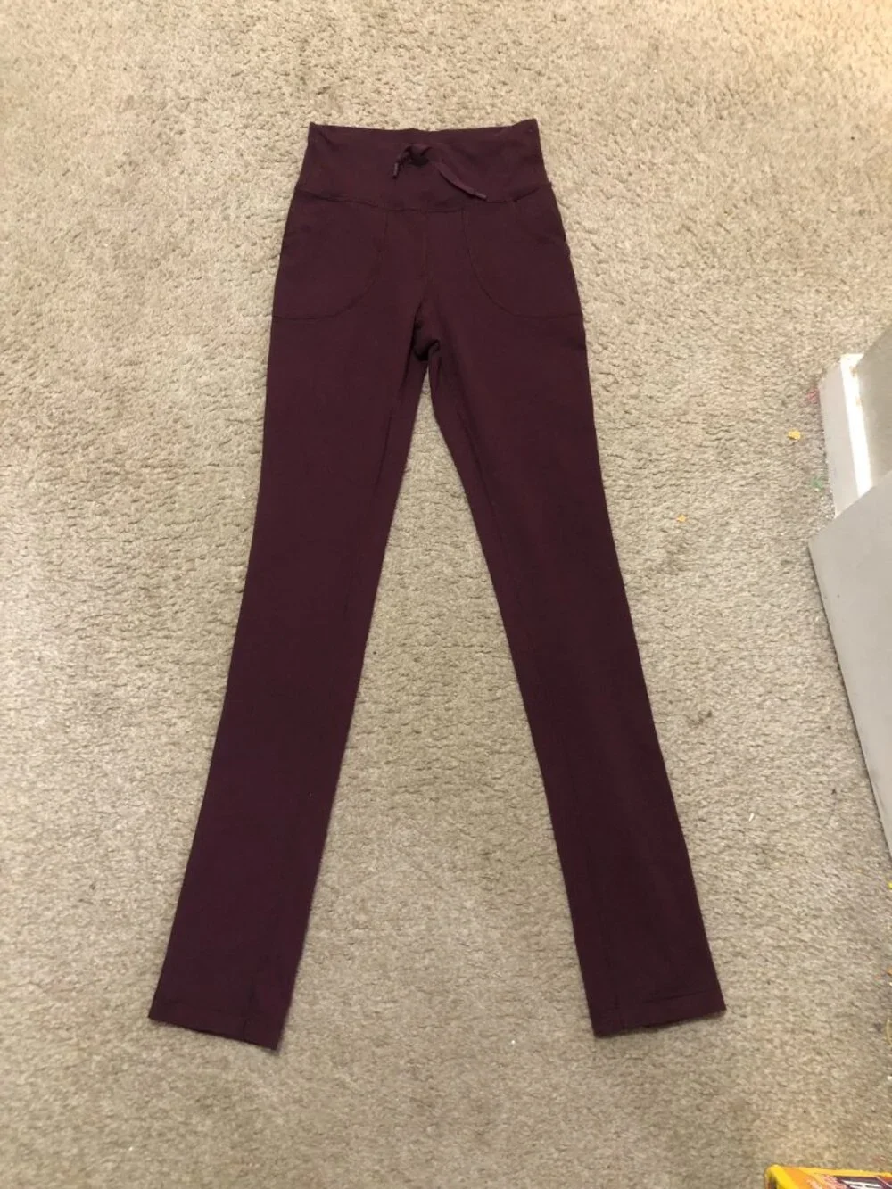 Lululemon Align Pants With Pockets in a dark burgundy color. Size 4 - Picture 6 of 6